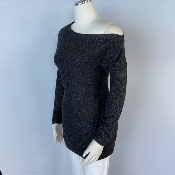 WHBM Lux Off Shoulder Tunic Sweater XSmall Gray - Picture 11 of 15